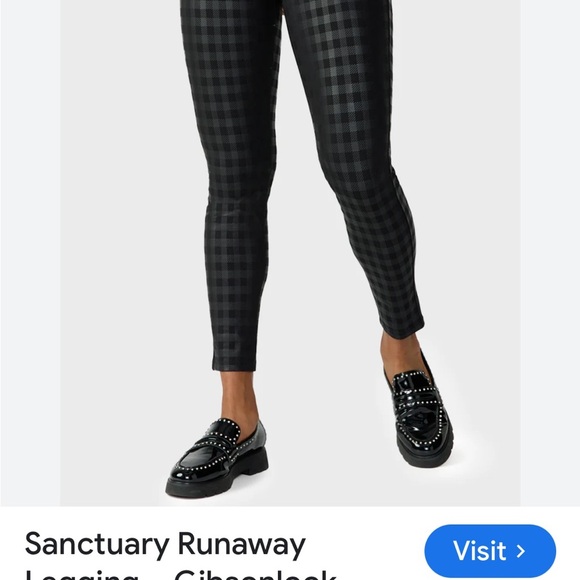 Sanctuary Black Plaid Leggings - Picture 1 of 10